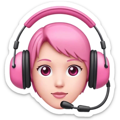 Pink head sets sticker