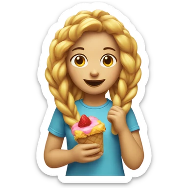Girl eating sweet tart ropes sticker