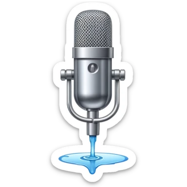 Microphone erupting water out of the holes sticker