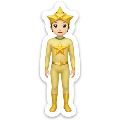 Star with a human full body yellow sticker