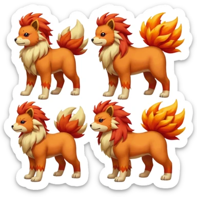 Growlithe-Flareon-Aracanine-Ponyta-Entei-fusion (full body) sticker