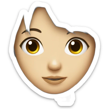 Robot with a cute girl human face sticker