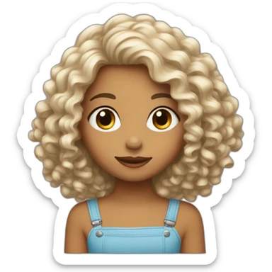 Fille au cheveux bouclés sticker