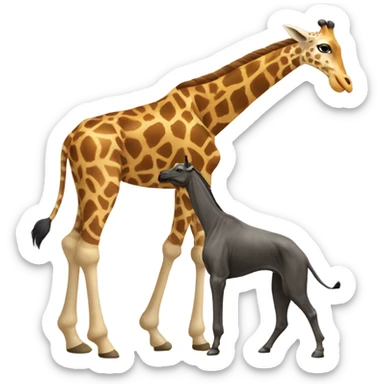 Giraffe dancing with anenglish mastiff sticker
