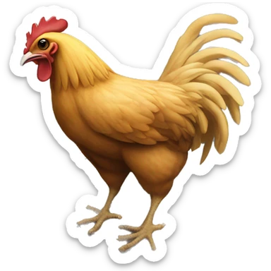 Ginormous chicken destroying a city  sticker