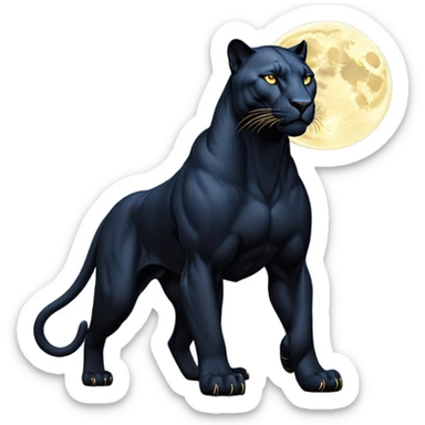 cinematic-panther-realistic-full-body-stalking-emoji,-sleek-midnight-black-coat-glowing-under-moonlight,-muscular-frame-moving-with-silent-power,-head-tilted-dramatically,-piercing-golden-eyes-filled-with-mystery,-simplified-yet-realistic-focused-features,-highly-detailed,-glowing-with-an-almost-sarcastic-glow sticker