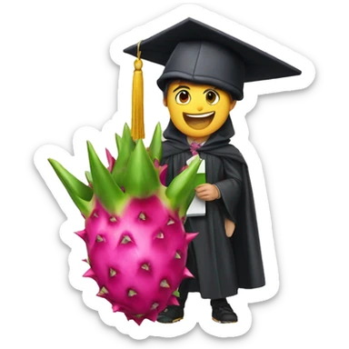 dragonfruit with graduate master  sticker