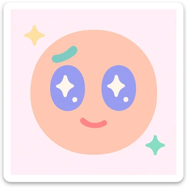 a face with a raised eyebrow, wide eyes, and a half-smile, conveying nervousness about the future but a sense of rolling with it sticker