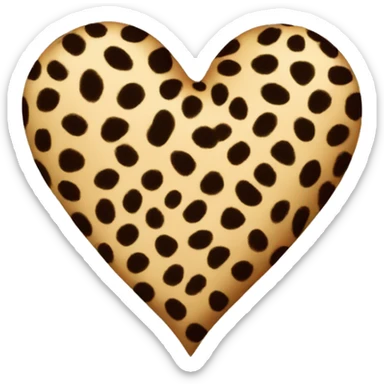 cheetah print heart sticker