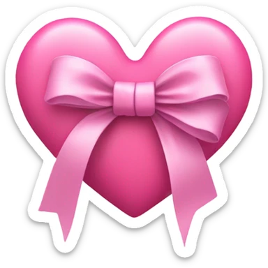 pink heart with a bow  sticker