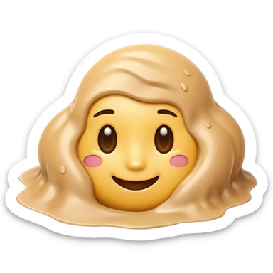 3D iPhone style emoji of wet sand, smooth and slightly shiny texture, clumped together, natural beige color, isolated on white background, soft shadows, high detail, playful and cute. sticker