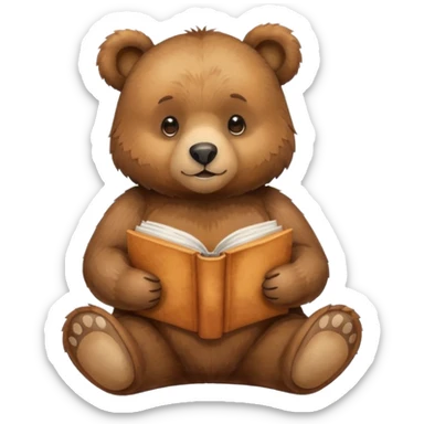 watercolor books and bear sticker