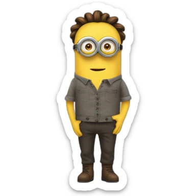 minions whole body with a brown chignon sticker