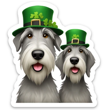 2 irish wolfhounds with hats  sticker