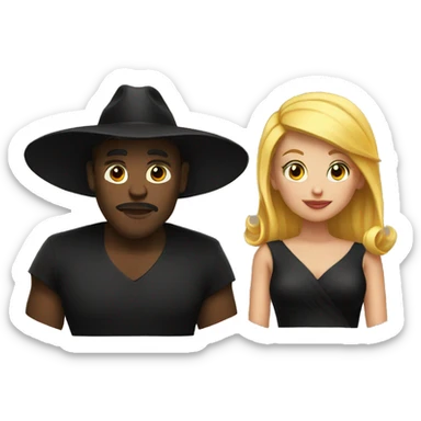 a black dress and a pokerface sticker