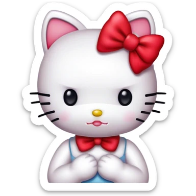 hello kitty with bow sticker