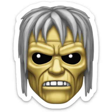 Iron maiden buvant une biere sticker