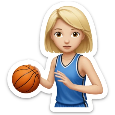 Blonde girl playing basketball  sticker