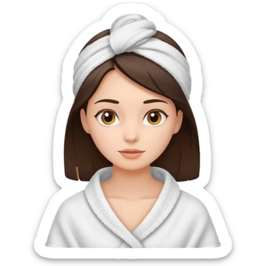 girl brunette getting a facial  sticker