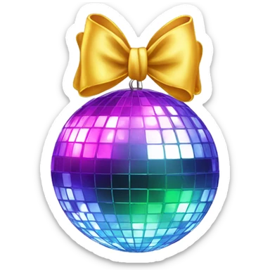 disco ball with bow sticker