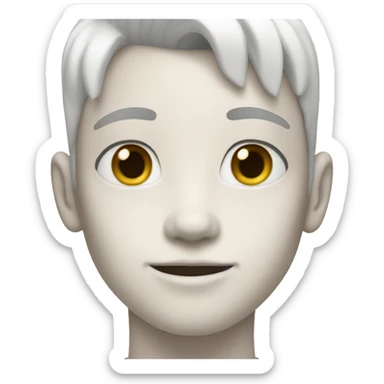11 year old boy with white skin and white hair sticker