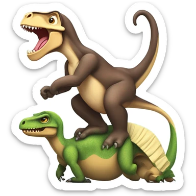 monkey riding a trex sticker