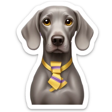 Weimaraner with a ribbon on its head sticker