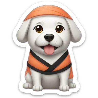 Dog dressed as nigiri sticker
