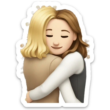 White Girl hugs white girl sticker