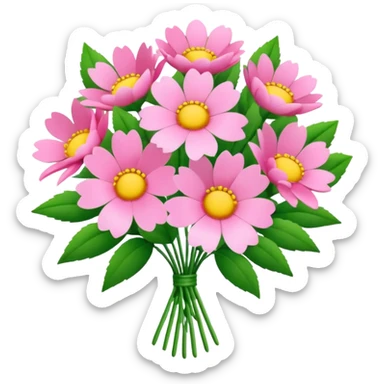 Pink flower bouquet sticker