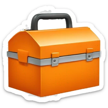 open orange tool box sticker