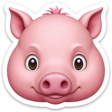 Cinematic Noble Pig Portrait Emoji, Poised and regal, with a stout, robust build and a smooth, well-groomed rosy-pink hide, deep-set soulful beady eyes, Simplified yet sharp and sophisticated features, highly detailed, glowing with a soft, dignified glow, high shine, intelligent and determined, stylized with an air of barnyard nobility, focused and attentive, soft glowing outline, capturing the essence of a watchful and confident pig, so majestic it feels as though it could trot out of the screen with effortless authority! sticker