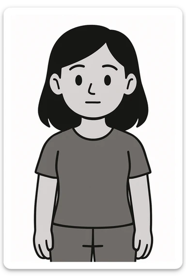 joven morena de pelo negro, minimalistic style sticker