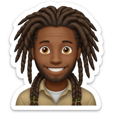Black man with dreads sticker