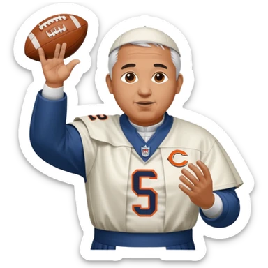 The pope throwing a football in a bears jersey  sticker