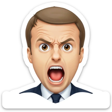 Emmanuel Macron screams in panic sticker