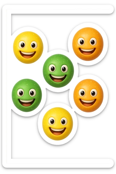 EMOJI STILE IPHONE DI 6 BATTERI INTESTINALI FELICI CHE FLUTTUANO IN ARIA IPERREALISTICO 4K sticker