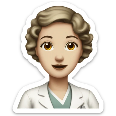 nurse 1920s neutral face sticker