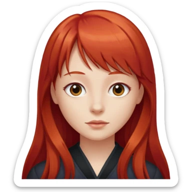 Franja cabelo ruivo comprido sticker