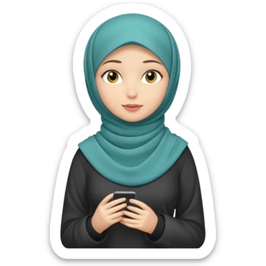 Girl hijab stand up full body sticker