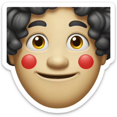 Clown withe a black hair middle part sticker