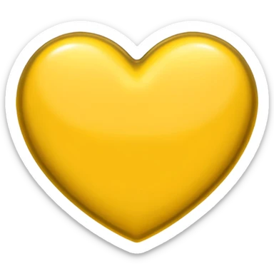 heart with a metallic yellow finish sticker