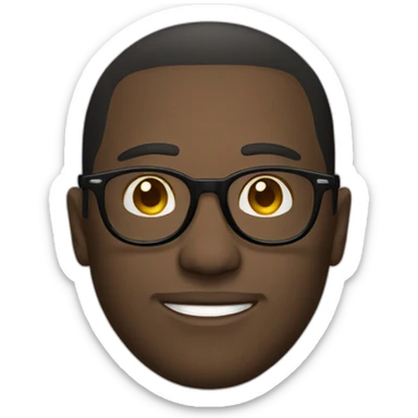 white-male-brunette-black-round-glasses sticker