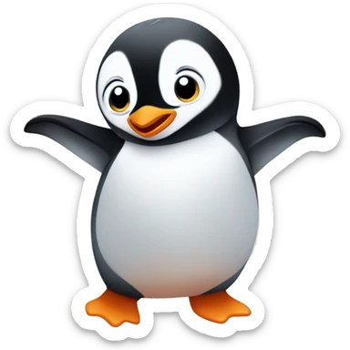Baby penguin doing the tango sticker