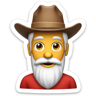 Santa clause wearing a cowboy hat sticker