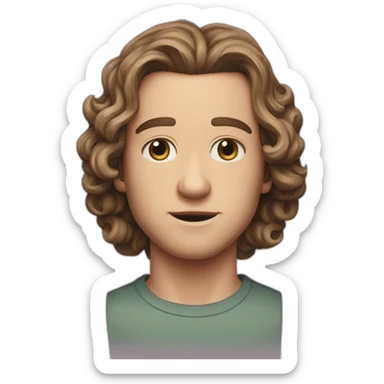 Eddie Munson Joseph Quinn with curled long hair stranger things sticker