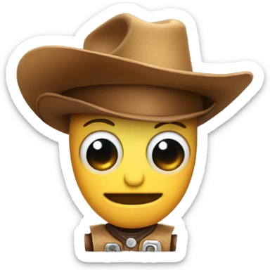 cute robot with a little cowboy hat  sticker