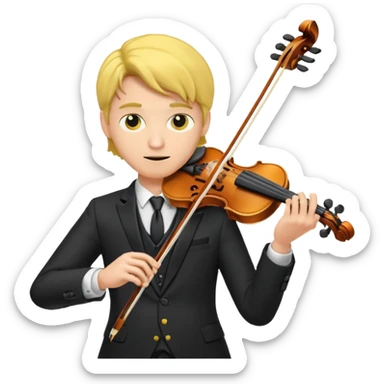 yellow-colored violinist man  sticker