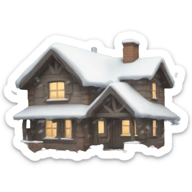 A house with snow covering it sticker