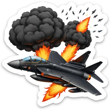 Fighter jets dropping bombs sticker